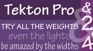 Przykład czcionki Tekton Pro Condensed Light